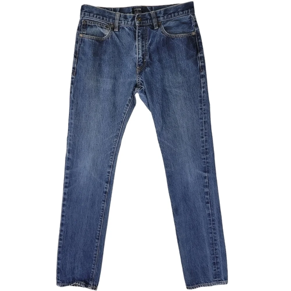 J. Crew Factory Mens The Driggs Med Wash Straight Leg Jeans‎ Size 30x32